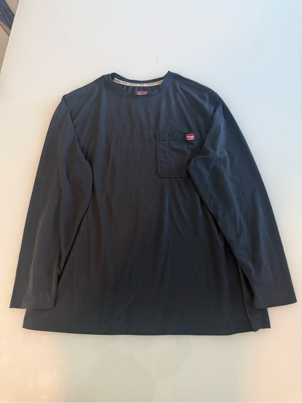 Wrangler Black Long Sleeve Pocket Tee#B10
